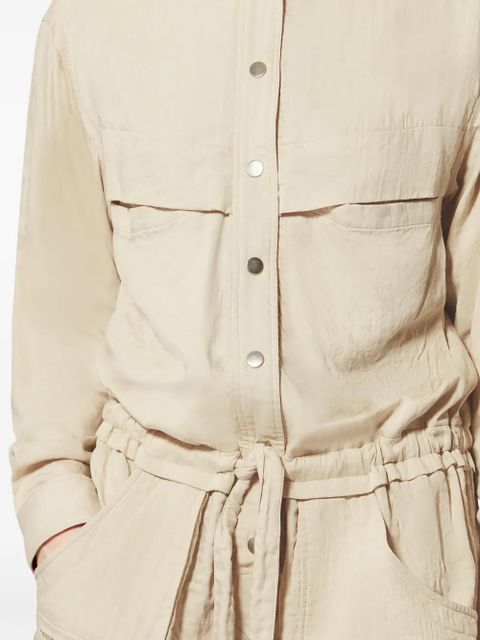 MARANT ÉTOILE Betyna buttoned belted playsuit - Neutrals