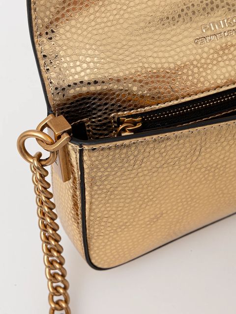 Pinko torebka skórzana kolor złoty 105353 A2WD