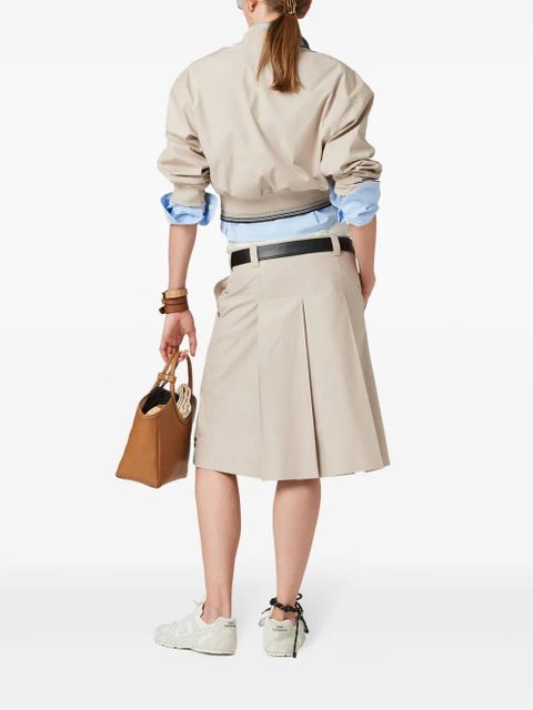 Miu Miu Panama cropped bomber jacket - Neutrals