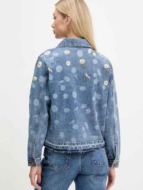 Desigual kurtka jeansowa DAISY kolor niebieski przejściowa 25WWED15