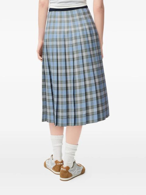LOEWE Pleated skirt in wool blend - Blue