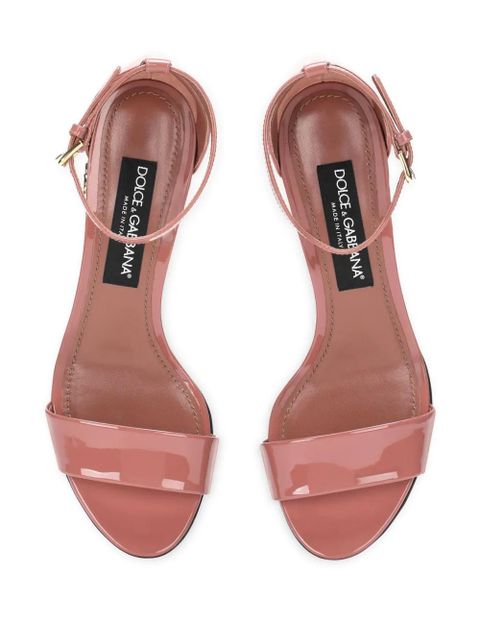 Dolce & Gabbana DG patent-leather sandals - Pink