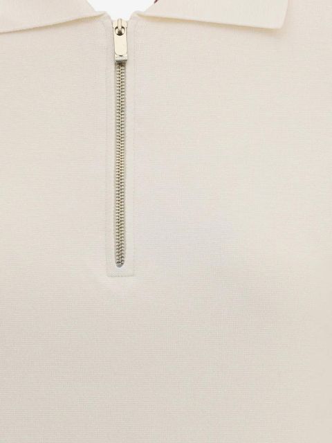 Max Mara Teti zip ribbed polo top - Neutrals - zdjęcie produktu nr 2