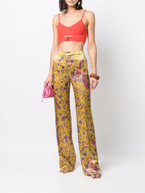 ETRO floral-print flared trousers - Yellow - zdjęcie produktu nr 2
