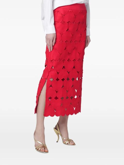 FARM Rio hearts midi skirt - Red