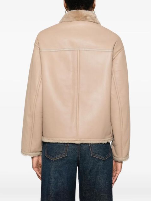 Yves Salomon fur-collar buttoned coat - Brown