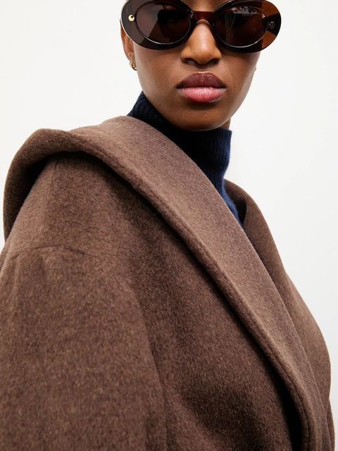 Answear.LAB płaszcz wełniany kolor brązowy