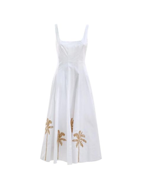 STAUD Wells embroidered midi dress - White - zdjęcie produktu nr 1