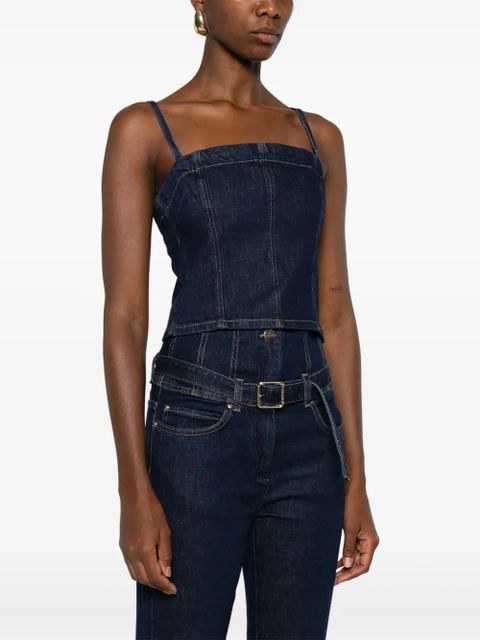 PINKO spaghetti-strap denim tank-top - Blue