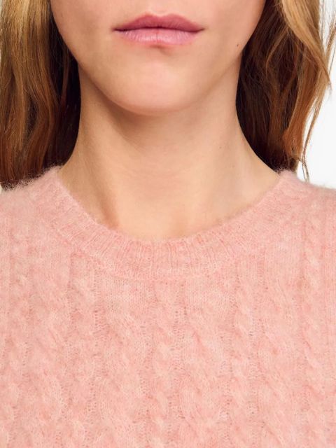 SANDRO cable-knit sleeveless vest - Pink