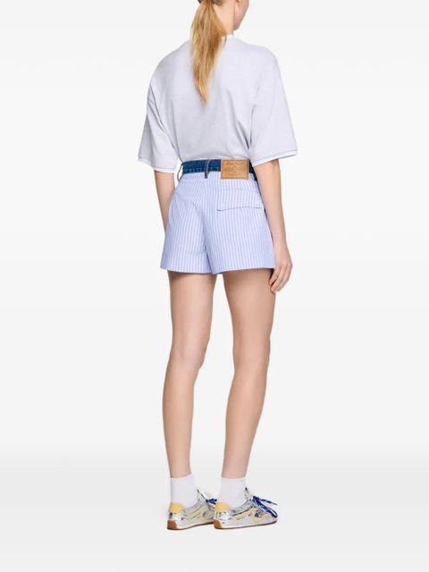 SANDRO striped-pattern shorts - White