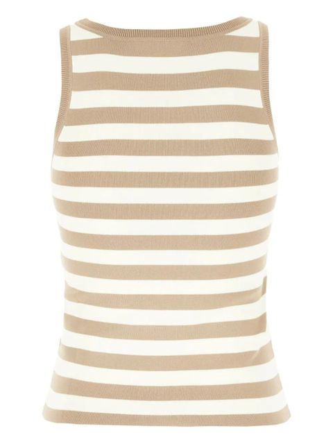 Max Mara striped-pattern ribbed-knit top - White