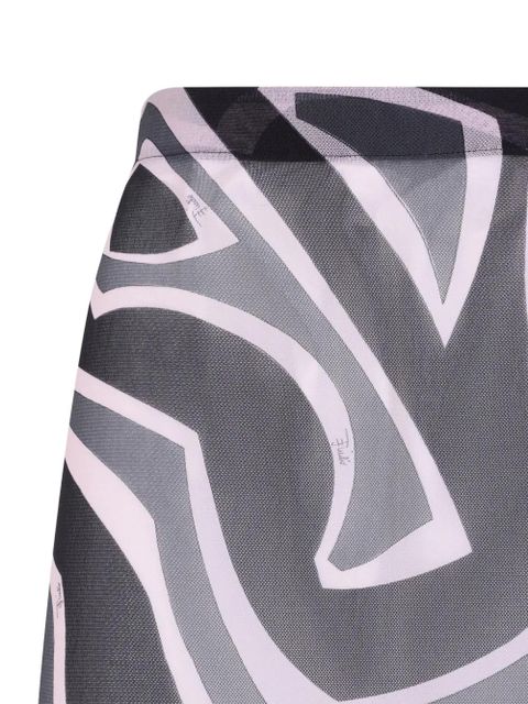 PUCCI swirl-print mesh skirt - Black