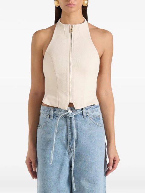 Manière De Voir Claudette halter backless top - Neutrals - zdjęcie produktu nr 1