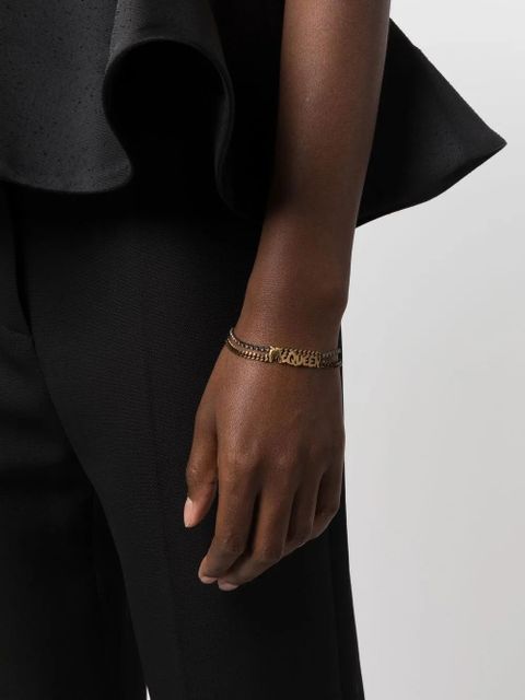 Alexander McQueen logo-lettering chain bracelet - Gold - zdjęcie produktu nr 2