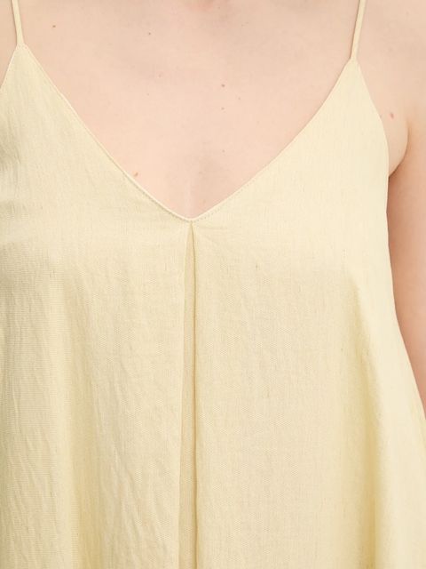 Answear.LAB sukienka z lnem kolor żółty maxi rozkloszowana