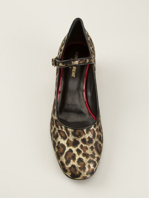 Saint Laurent leopard print Mary Jane pumps - Multicolour