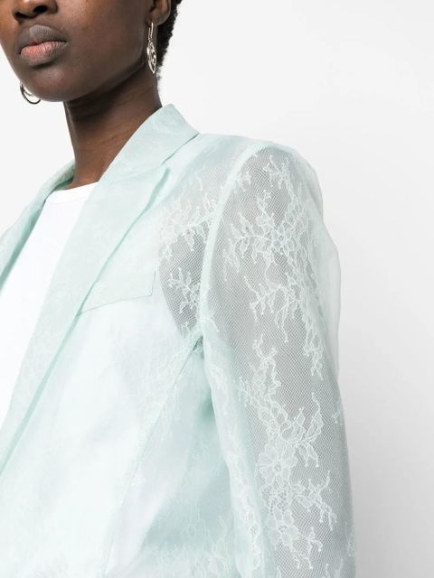 TWINSET lace-trim blazer - Green