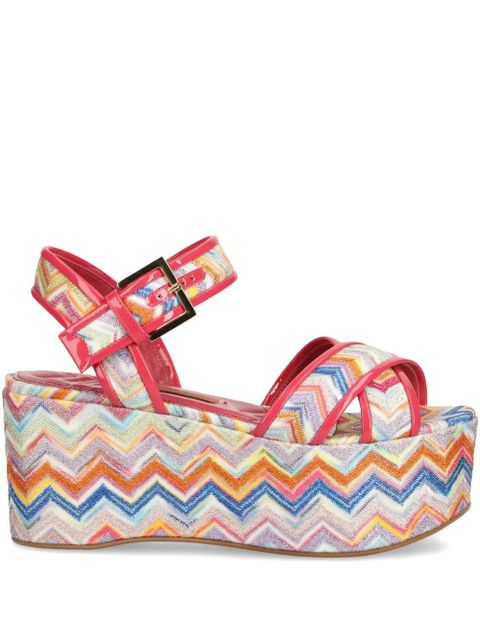 Missoni 85mm zigzag-patterned platform sandals - Red - zdjęcie produktu nr 1
