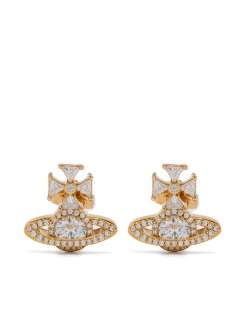Vivienne Westwood orb cross cubic zirconia earrings - Gold - zdjęcie produktu nr 1