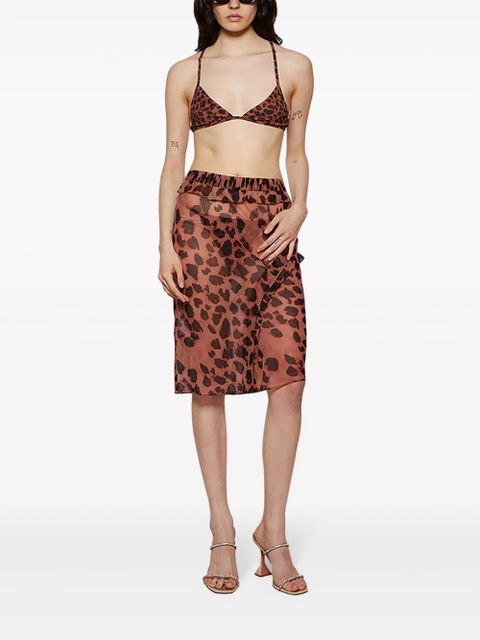 Christopher Esber leopard-print bikini bottoms - Brown