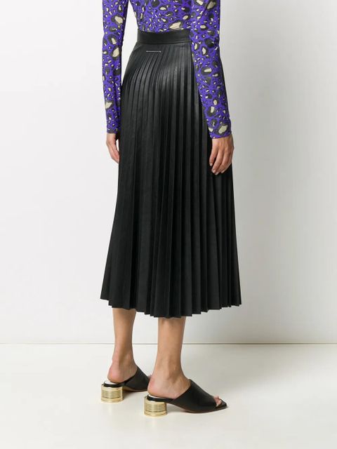 MM6 Maison Margiela pleated midi skirt - Black