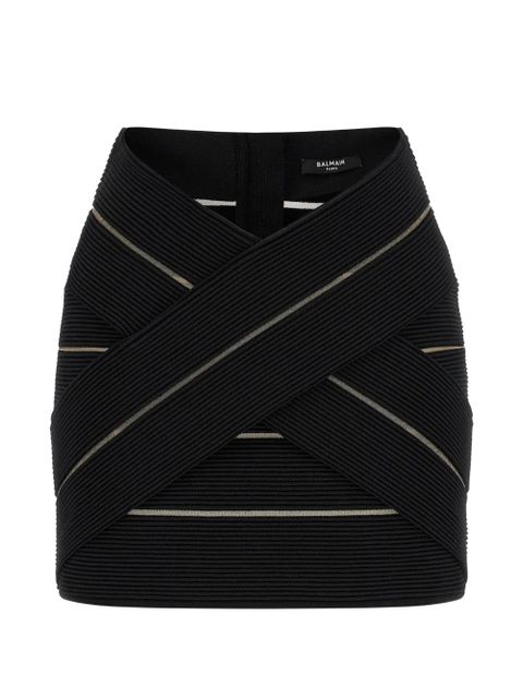 Balmain V-waist zip-fastening mini skirt - Black - zdjęcie produktu nr 1