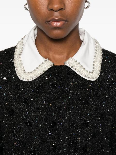 SANDRO sequin-embellished cropped jacket - Black