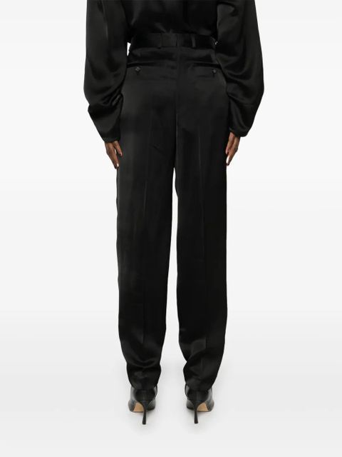 TOTEME low-rise satin trousers - Black
