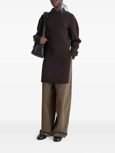 LEMAIRE side-slit crew-neck sweater - Brown - zdjęcie produktu nr 2