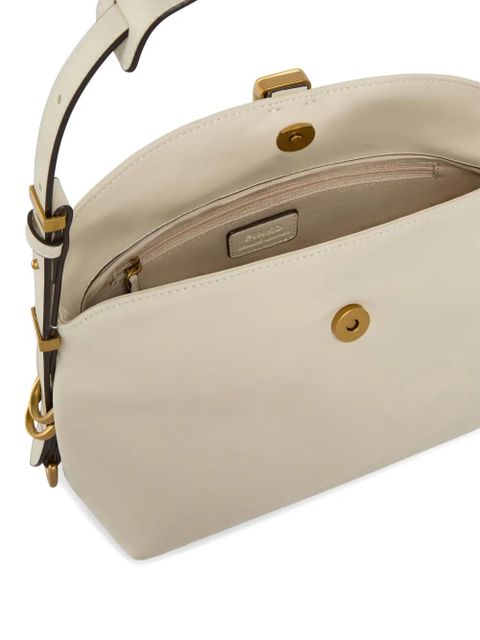 PINKO logo-detail leather shoulder bag - Neutrals