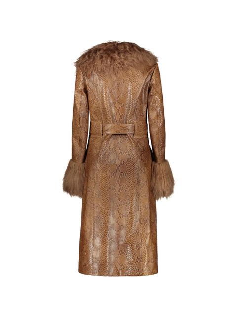 Burberry snake-effect fur-trim jacket - Brown - zdjęcie produktu nr 2