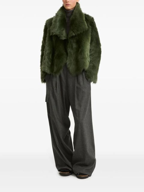 Yves Salomon shearling short jacket - Green