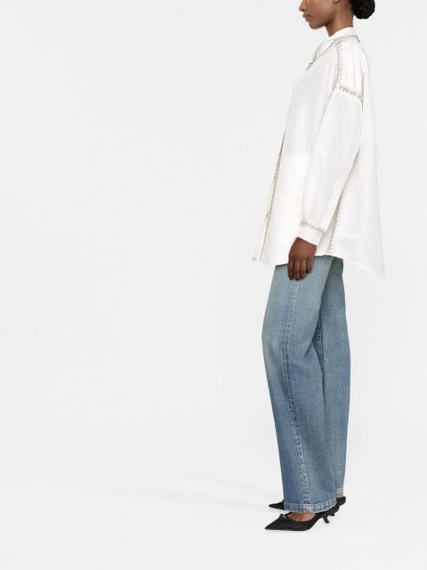 Valentino Garavani embellished-trim long-sleeve shirt - Neutrals - zdjęcie produktu nr 2