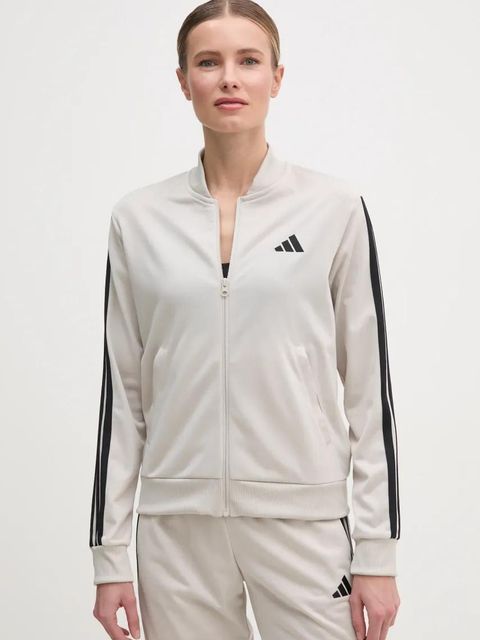 adidas dres 3-Stripes damski kolor beżowy JY1769 - zdjęcie produktu nr 2