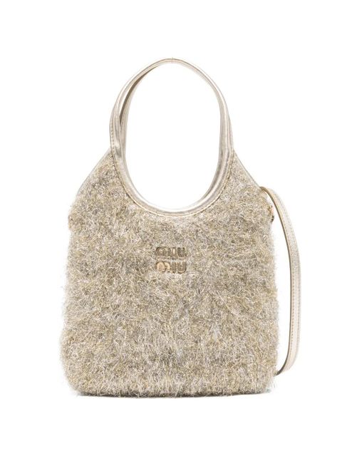 Miu Miu Ivy logo top-handle tote bag - Gold - zdjęcie produktu nr 1
