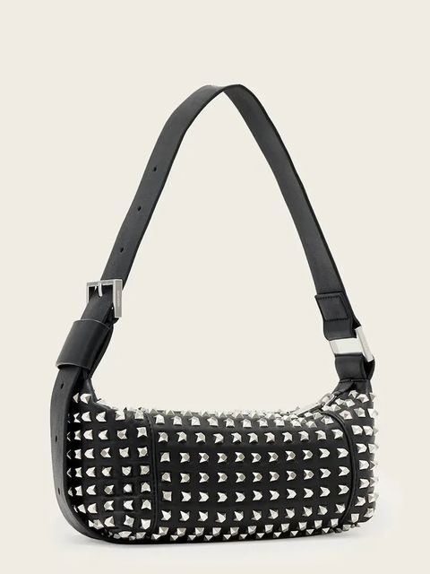 AllSaints torebka skórzana kolor czarny W558XD