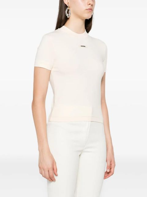 Jacquemus logo-plaque cotton T-shirt - Neutrals