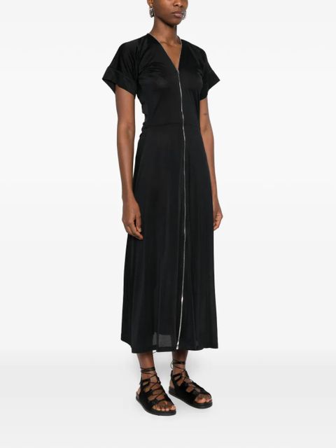 LEMAIRE V-neck zipped midi dress - Black