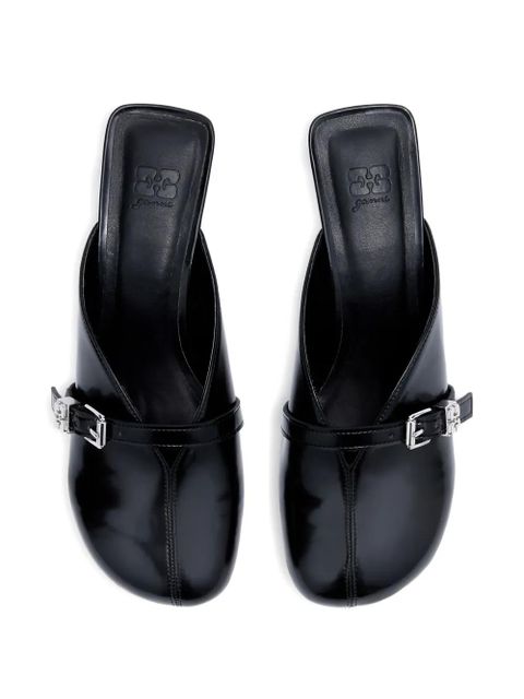 GANNI buckle heeled mules - Black