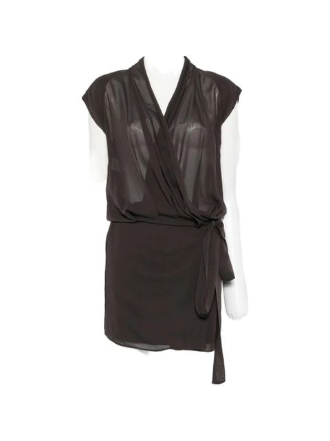 PINKO Ardola draped tie-fastening mini dress - Brown - zdjęcie produktu nr 1