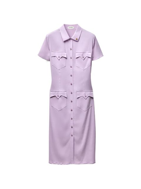 Versace stretch georgette viscose midi dress - Purple - zdjęcie produktu nr 1