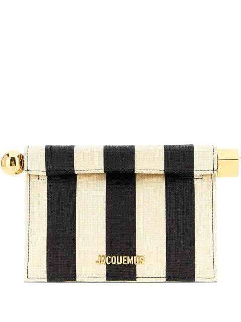 Jacquemus la petite Rond Carré striped clutch bag - Neutrals - zdjęcie produktu nr 1