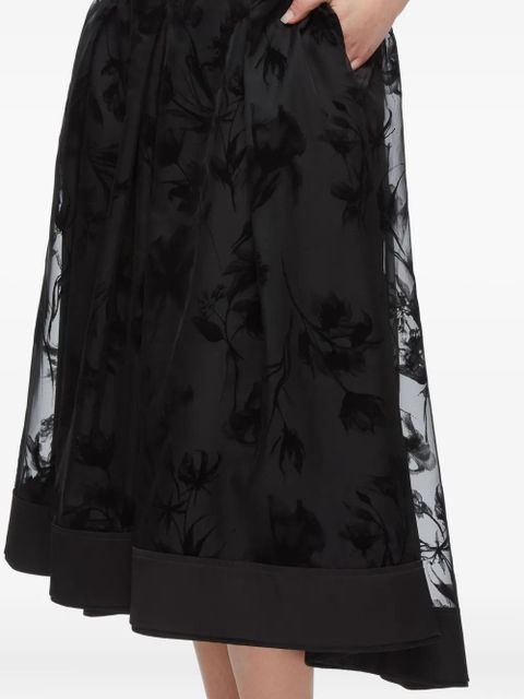 3.1 Phillip Lim embossed-florals midi skirt - Black