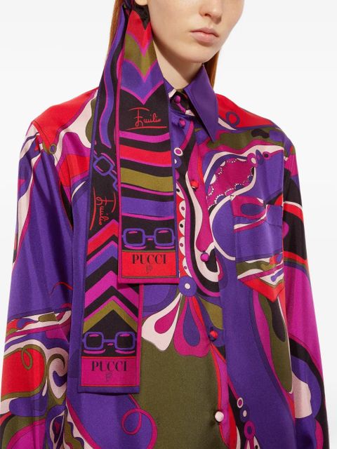 PUCCI Istrice marmo-print silk scarf - Black