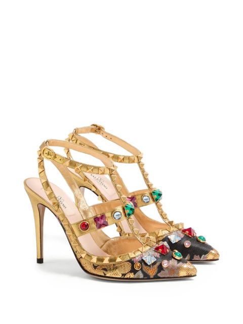 Valentino Garavani 100mm Rockstud pumps - Gold