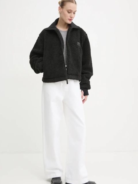 Rains kurtka Kofu Fleece Short Jacket T2 kolor czarny przejściowa 19950-01