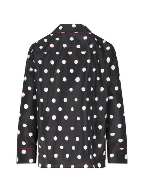 FENDI polka-dot piped shirt - Black