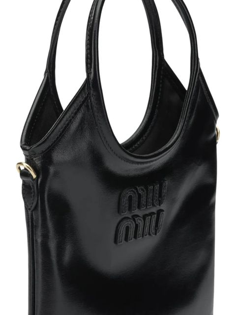 Miu Miu Ivy leather tote bag - Black - zdjęcie produktu nr 2