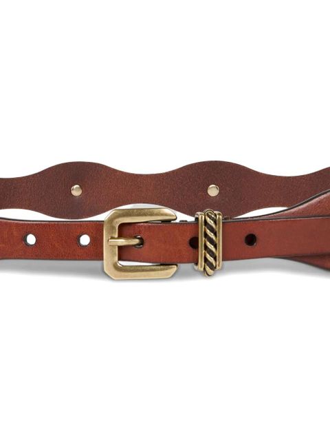 ETRO wavy leather belt - Brown - zdjęcie produktu nr 2
